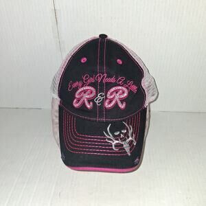 Racks and Rhinestones By Cabela’s Pink Adjustable Deer Elk Moose Hunting Hat Cap